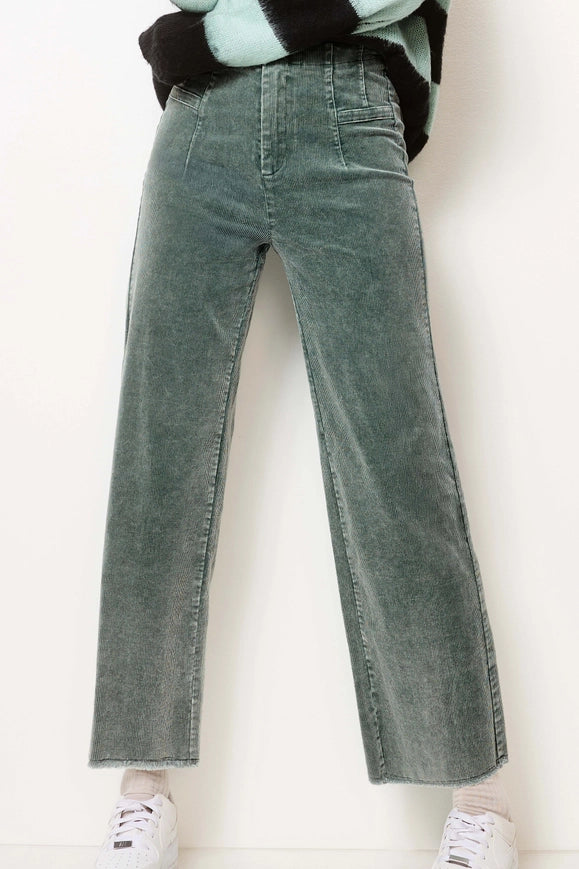 Teal Mineral Washed Corduroy Pants