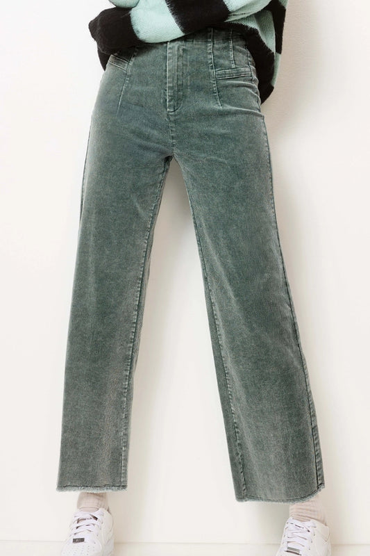 Teal Mineral Washed Corduroy Pants