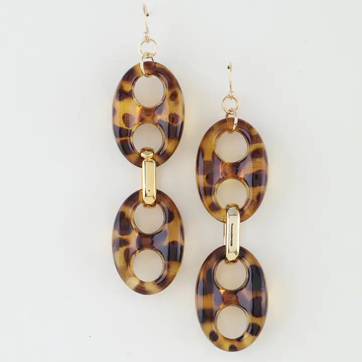 Tortoise Chain Drop Earrings