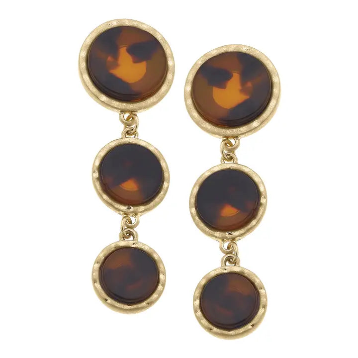 Gold Tortoise Linked Earrings