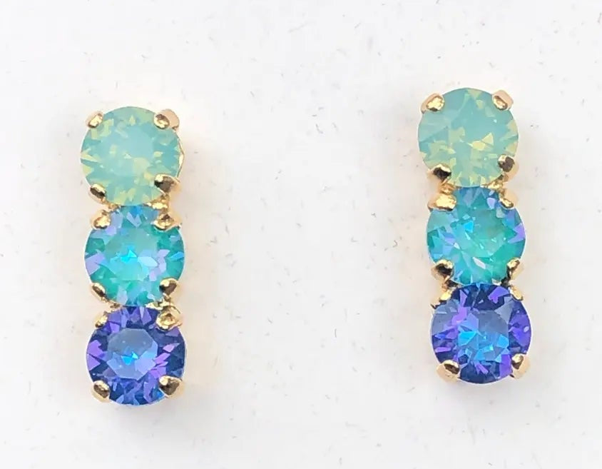 Triple Swarovski Crystal Earrings