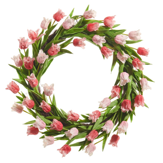 22" Real Touch Parot Tulip Wreath