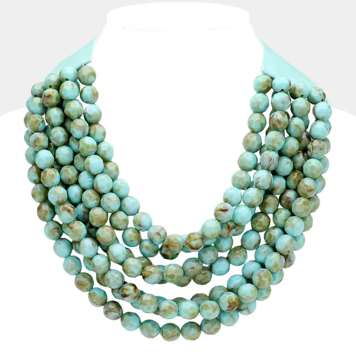 Chunky Layered Acrylic Bead Necklace