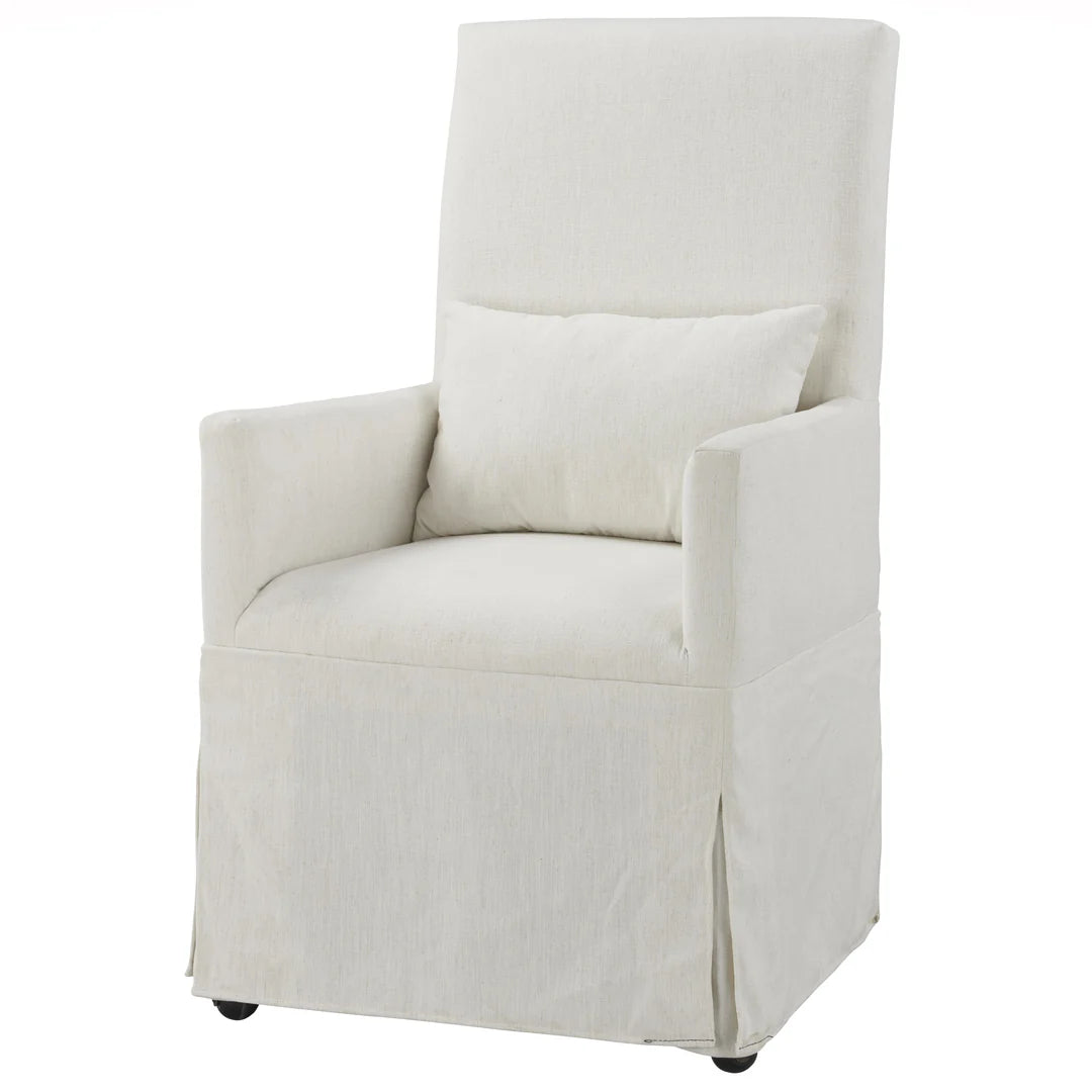 White Dining Chairs on Casters