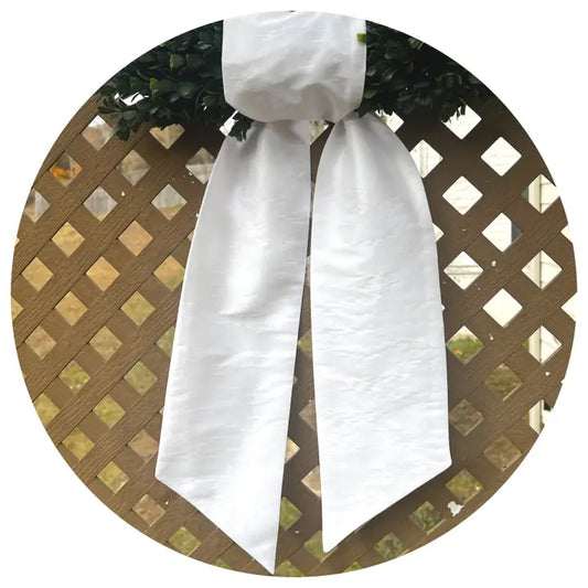 74" White Faux Silk Sash