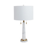 28" White Marble Table Lamp