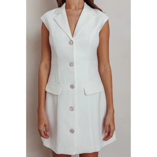 Sleeveless White Mini Dress