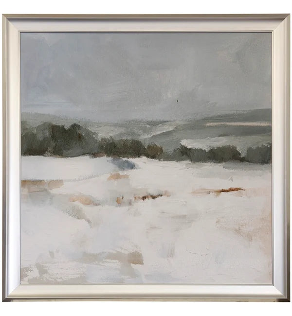 Silver Winter Textured Frame Art