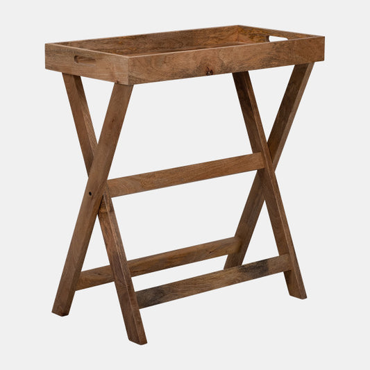 Wood Butler Tray w/Stand 30"x32"