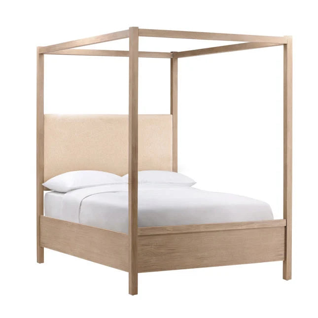 Light Wash Wood Queen Bed