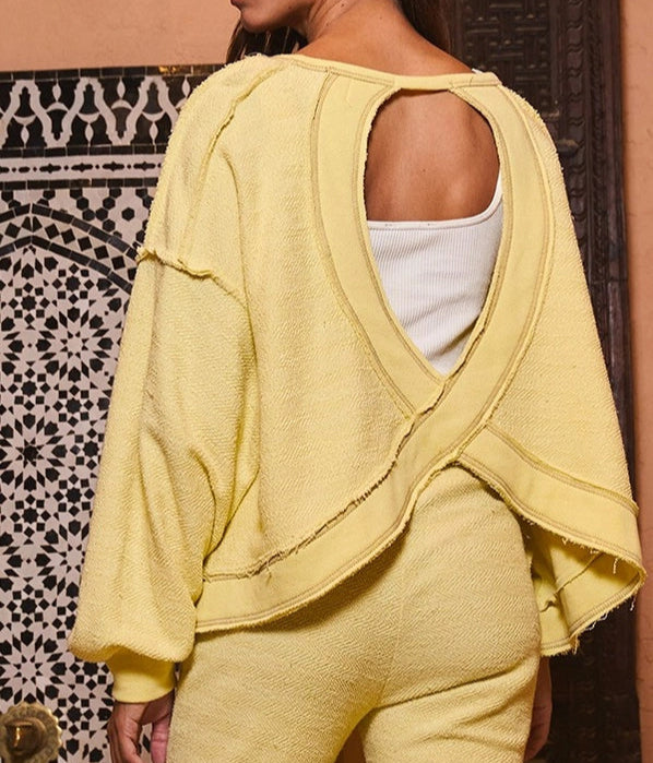 Yellow Open Back Top