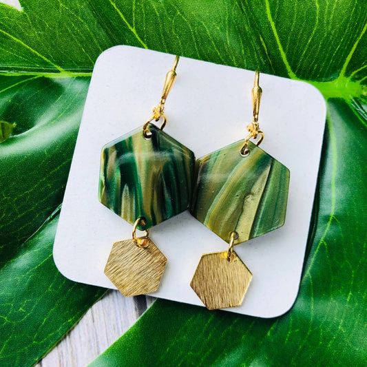 Green Drop Earrings