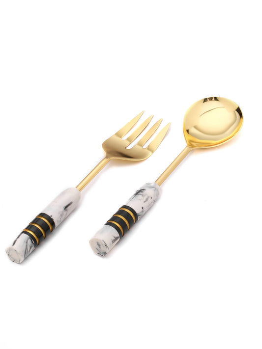 Marbled Salad Server 2pc