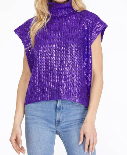 Purple Foiled Sweater