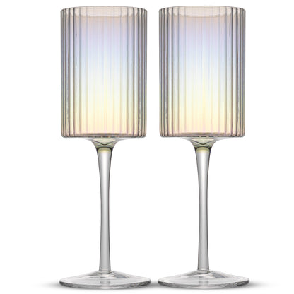 Iridescent White Wine Glass Set of 2