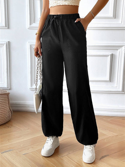 Drawstring Wide Leg Pants