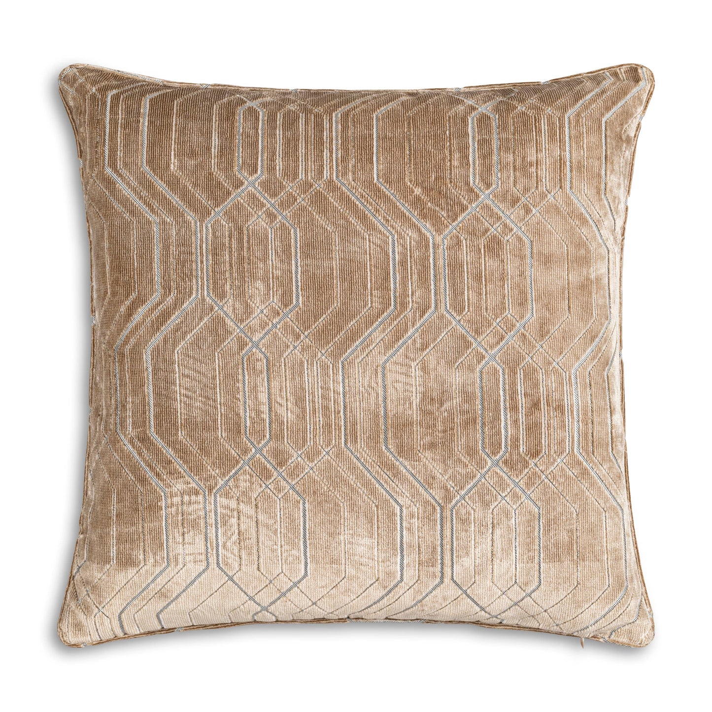 Beige Geometric Pillow