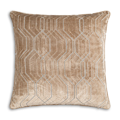 Beige Geometric Pillow