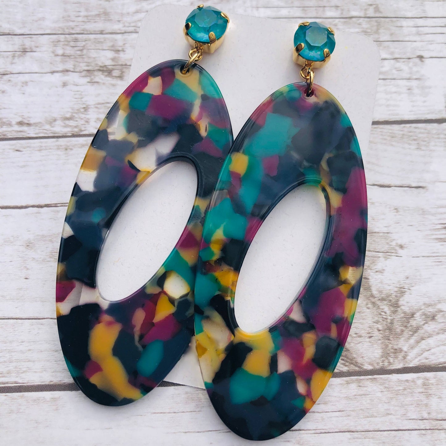 Teal Hoop Earrings