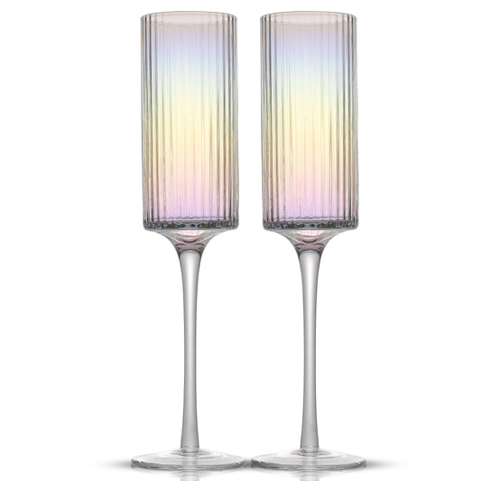 Iridescent Champagne Glass Set of 2