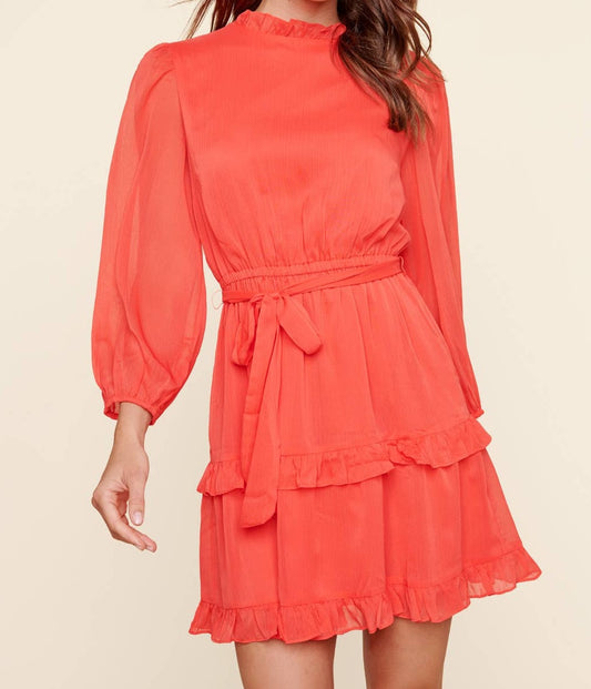 High Neck Ruffle Dress