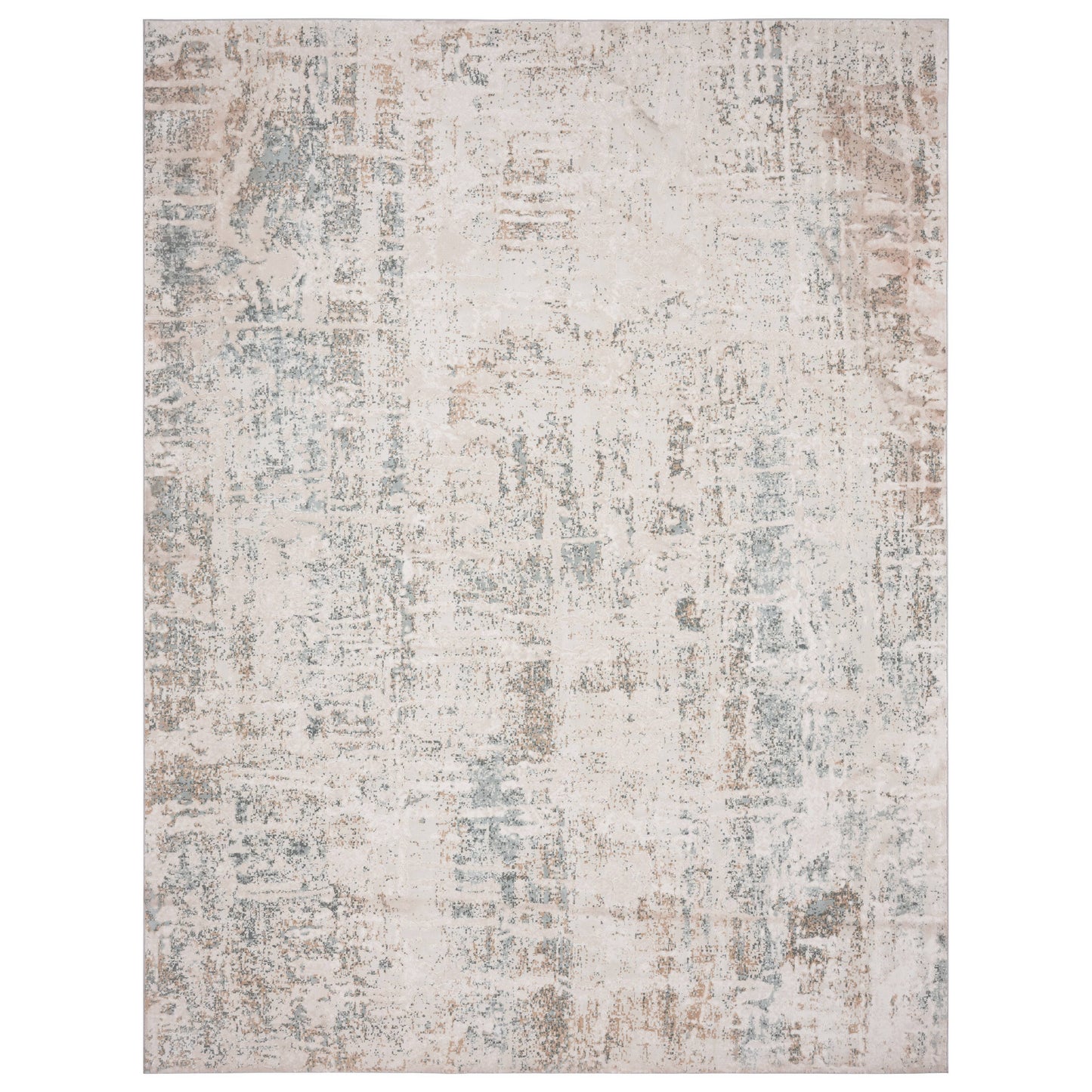 Abstract Gray Cream Blue Taupe Rug 7'10"x9'10"