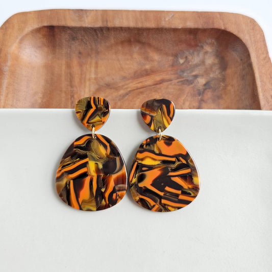 Orange Swirl Earrings