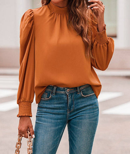 Orange Bubble Sleeve Top