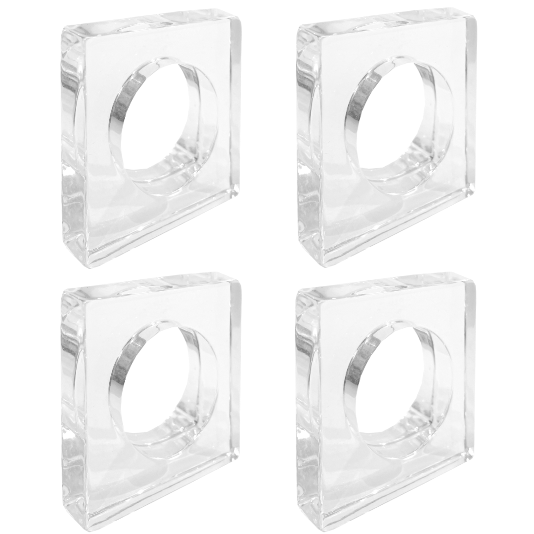Acrylic Napkin Ring Set-Clear