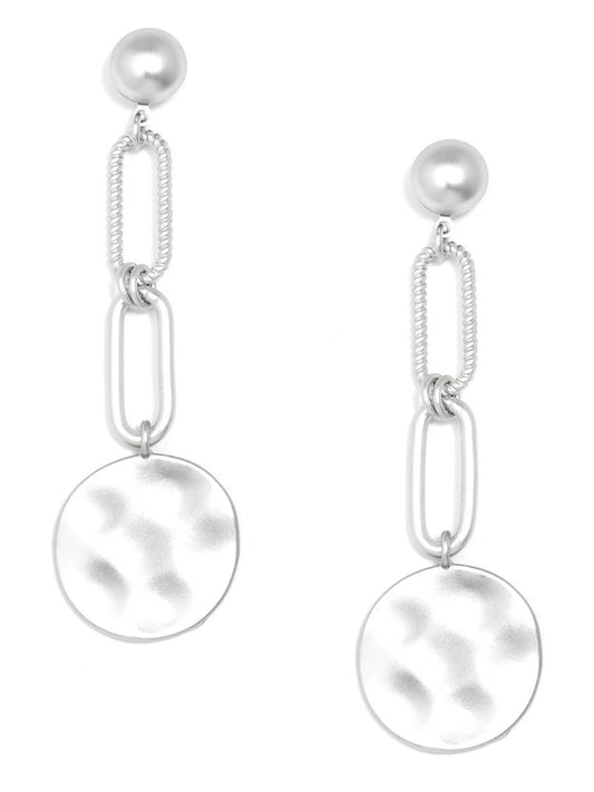 Silver Coin Drop Earring