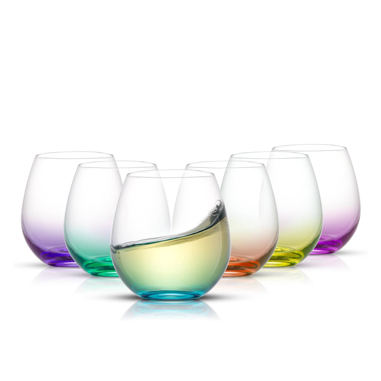 Stemless Colored Wine Glasses