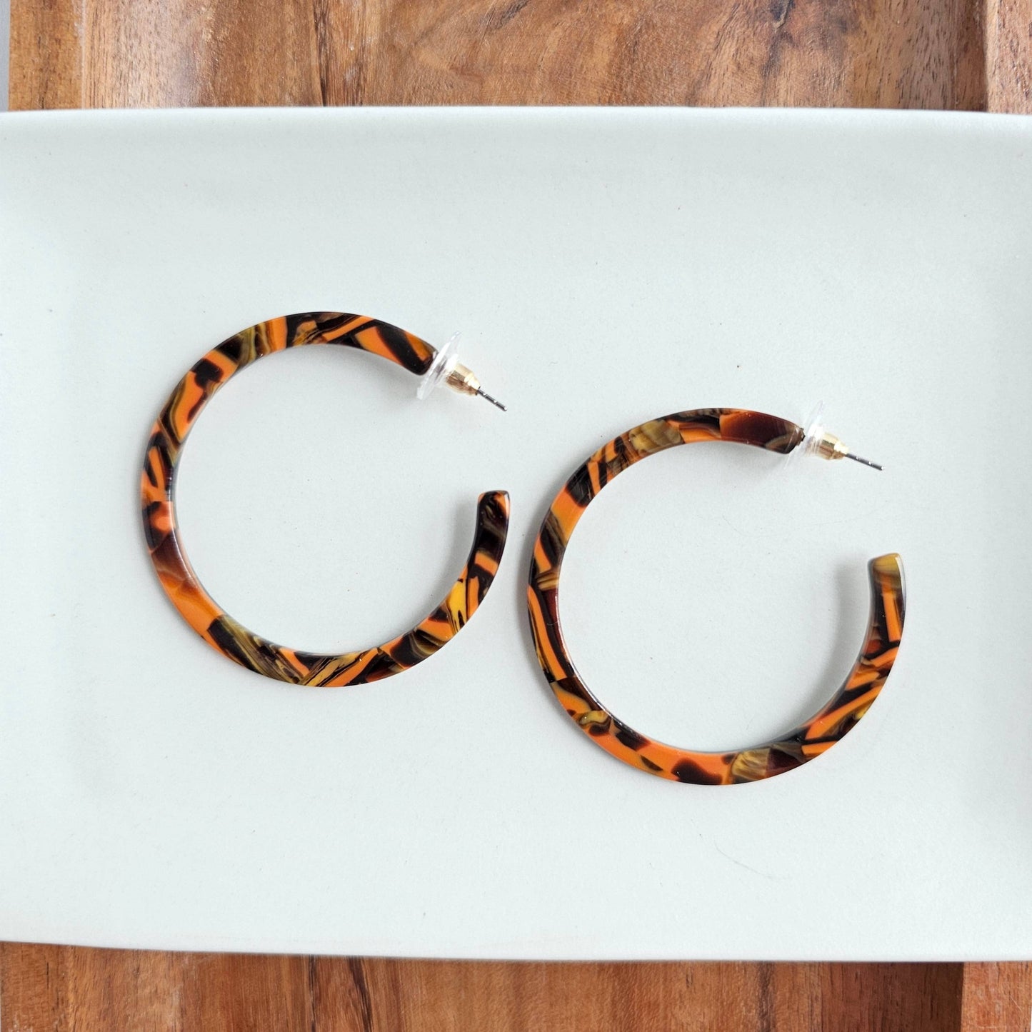 Orange Hoop Earrings