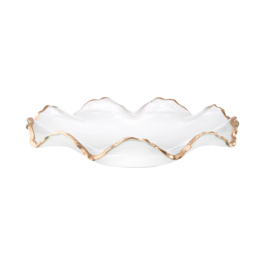 Frill Glass Bowl with Gold Edge