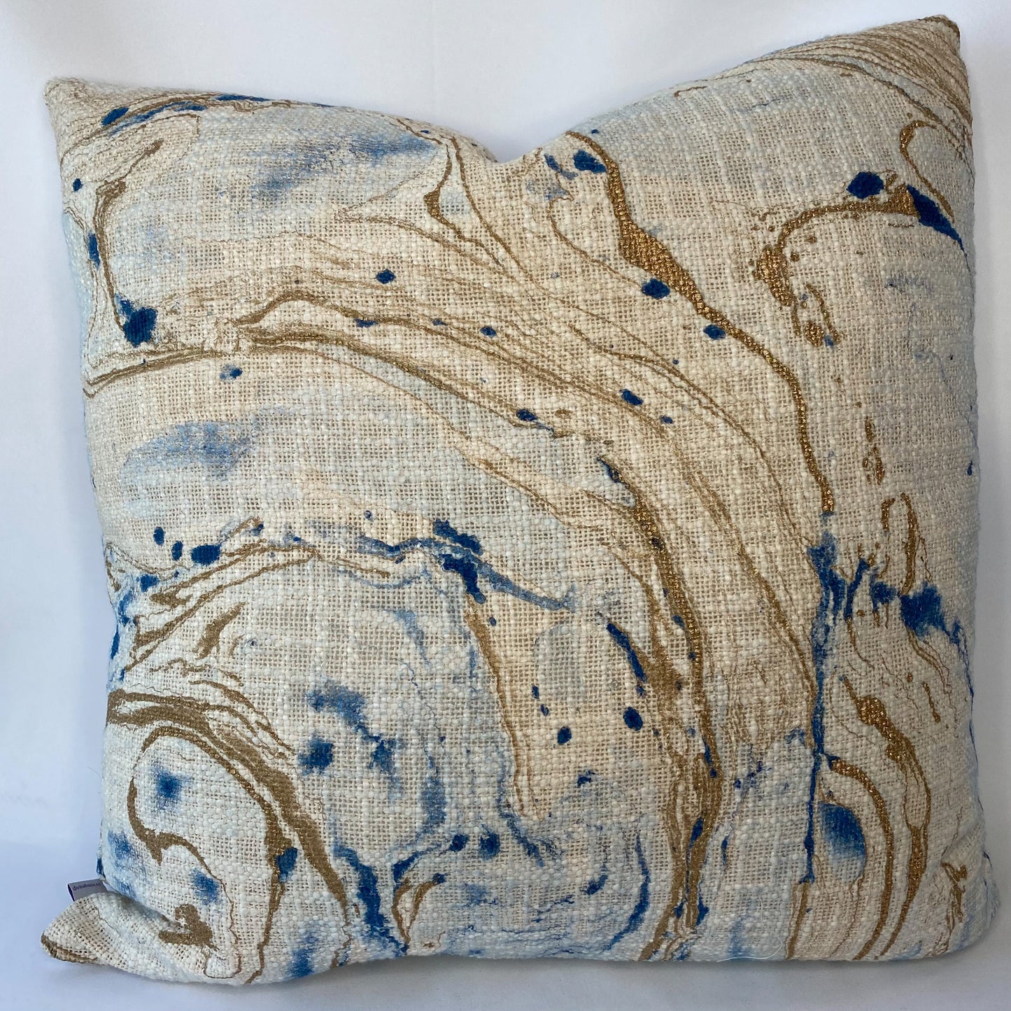 Andi Blue Marble Pillow