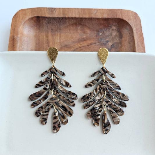 Brown Leaf Earrings