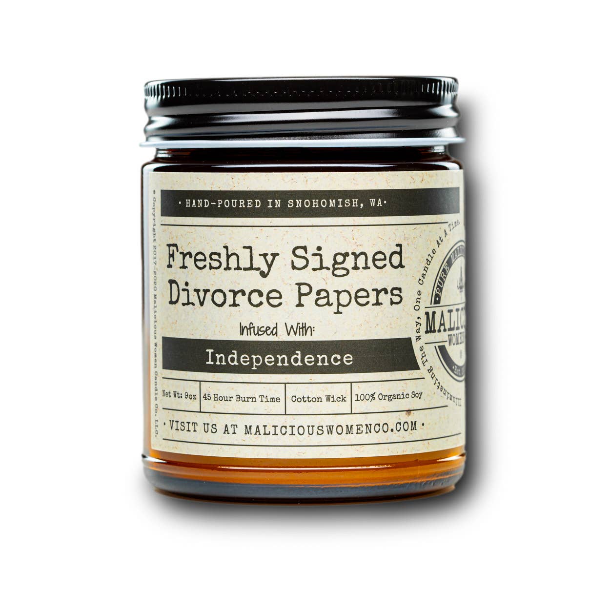 Freshly Signed Divorce Papers Candle