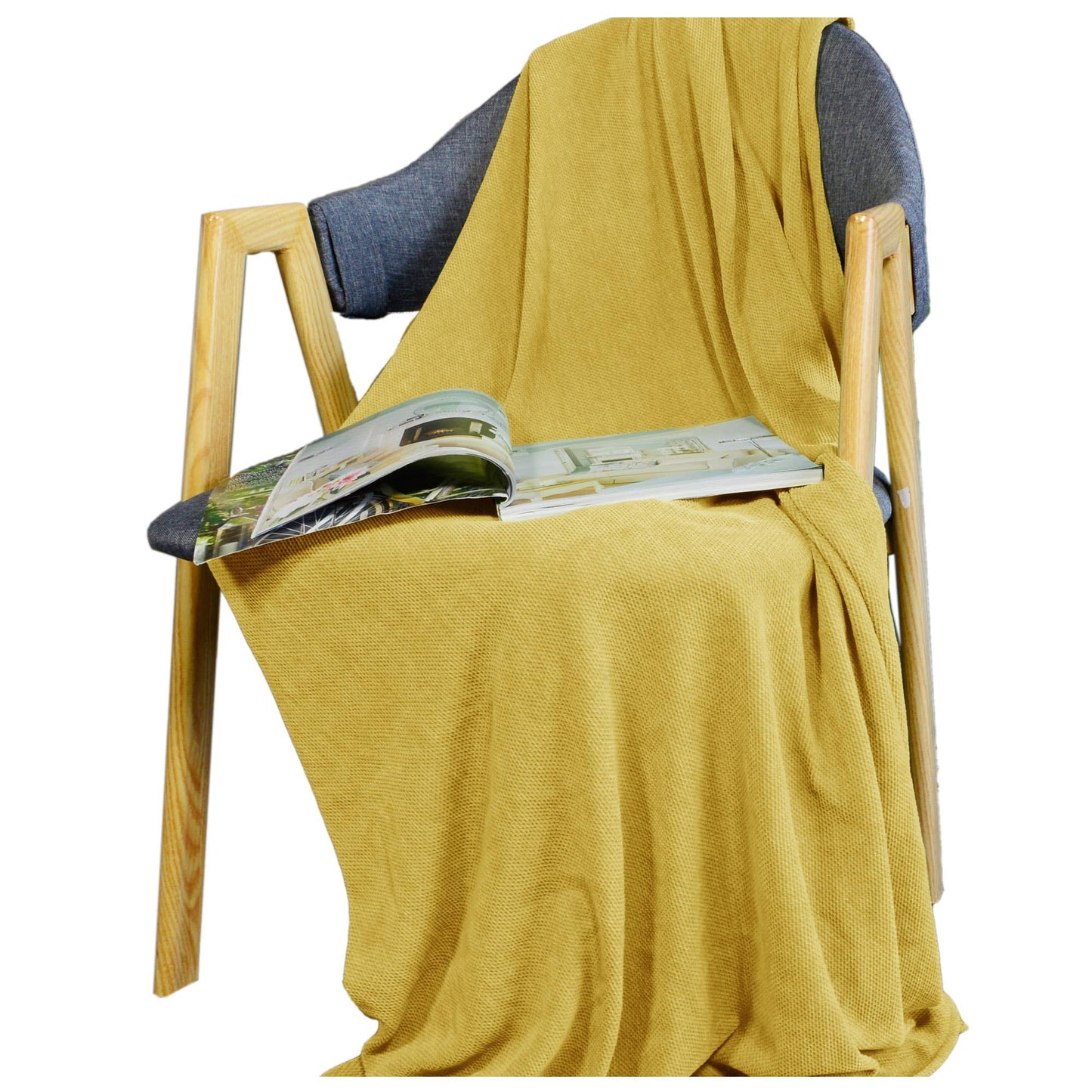 Plush Knitted Throw Blanket 60"x80"