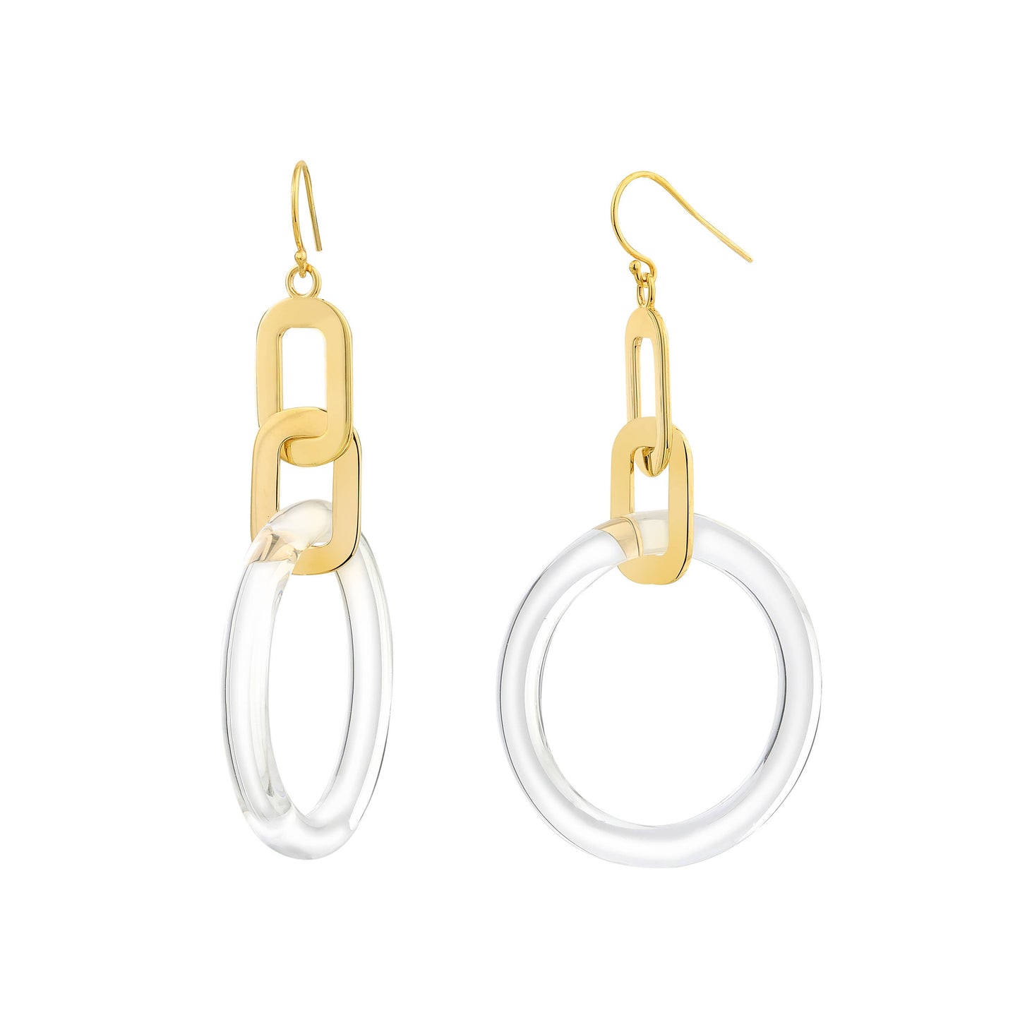 103-Lucite Drop Earrings 14K Gold Plate