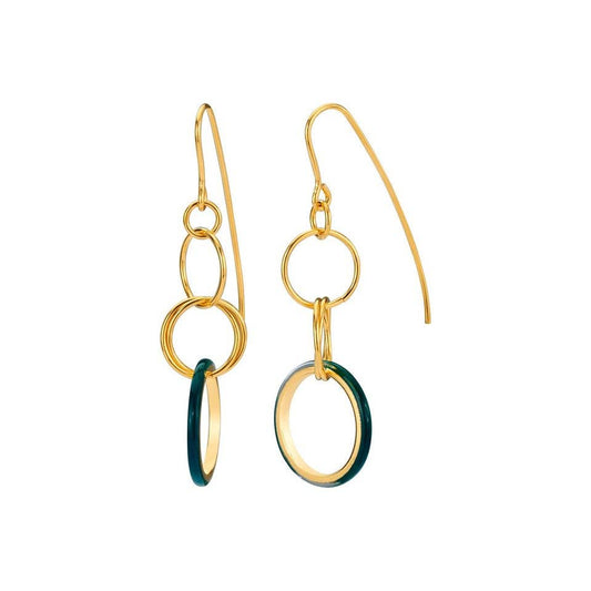 Teal Drop Earrings 14K Gold Plate