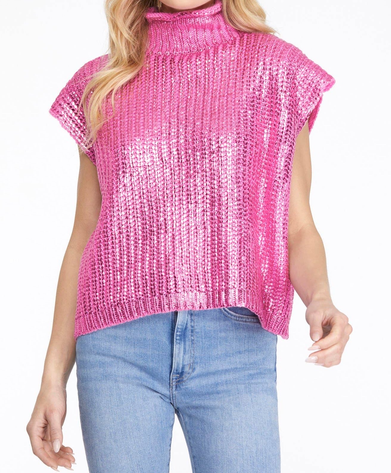 Pink Foiled Sweater