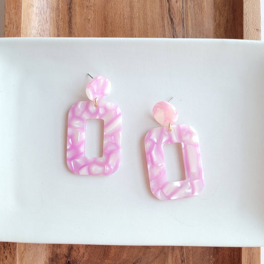 Pink Patterned Earrings