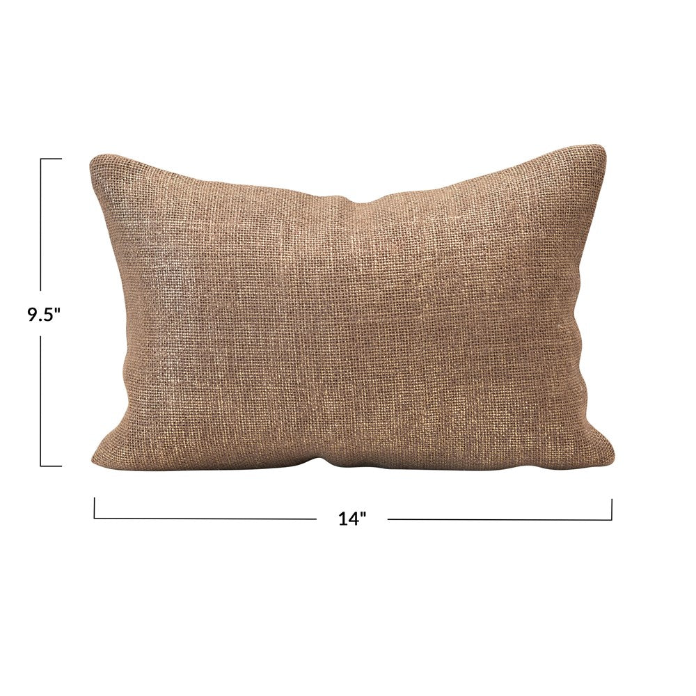 Hallie Lumbar Pillow w/ Metallic Thread, Brown