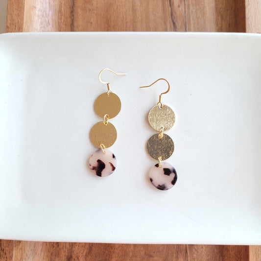 Tan & Gold Earrings