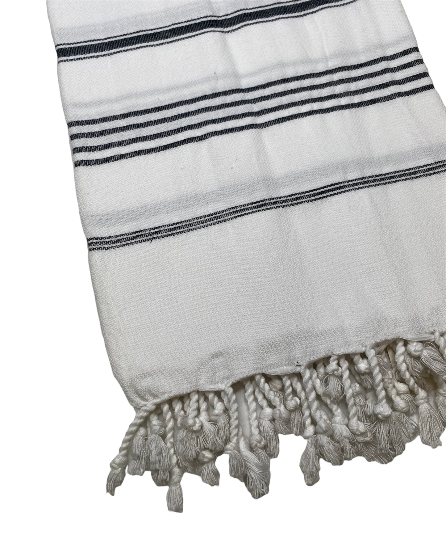 Black White Striped Turkish Towel/Throw