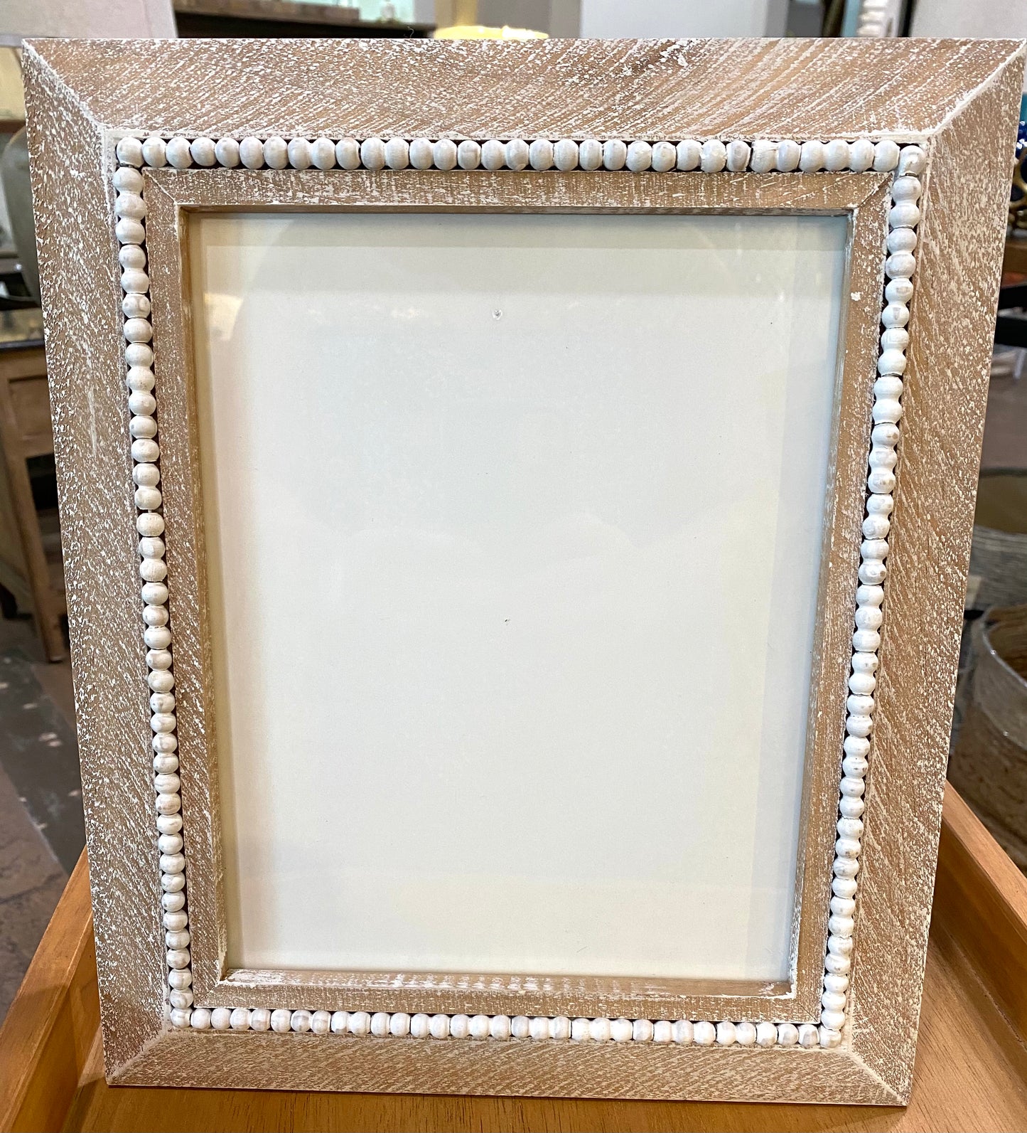 Ivory Wood & Beaded 8 x 10 Picture Frame