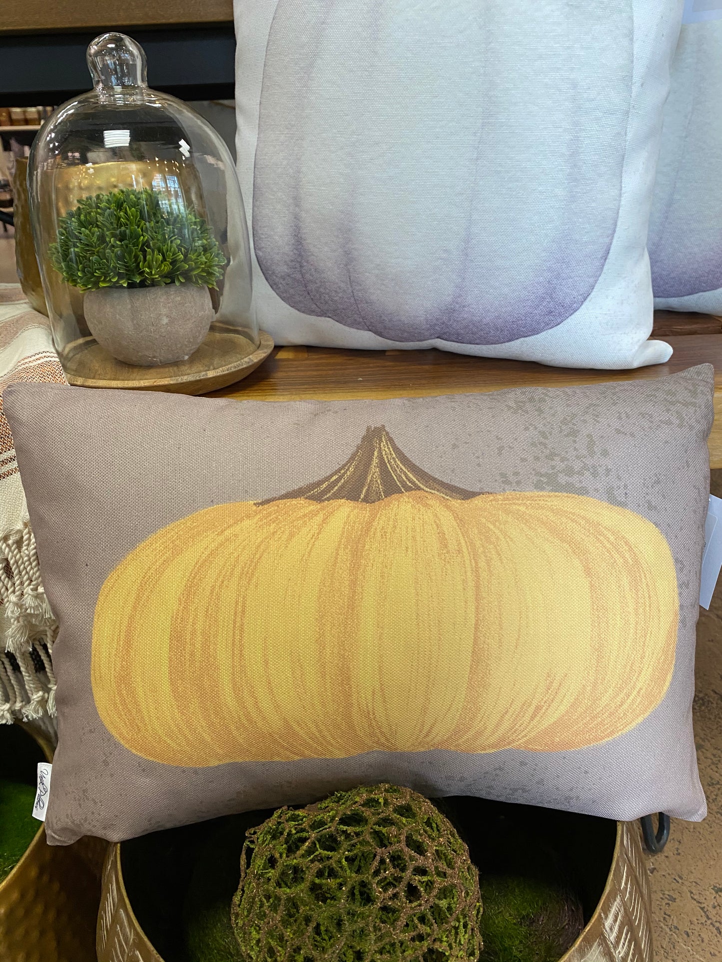 Orange Pumpkin Lumbar Pillow