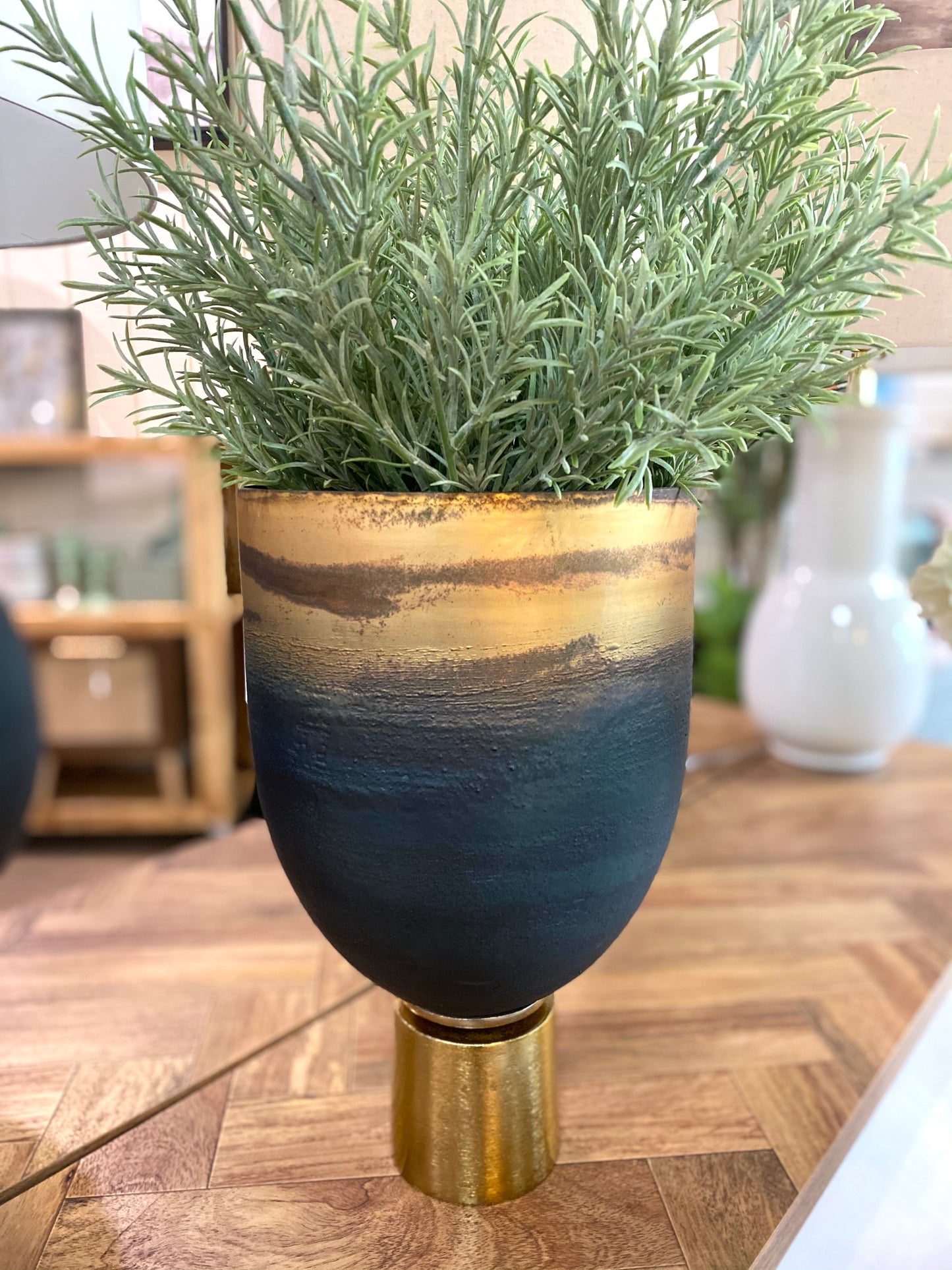 Blue & Gold Glass Vase