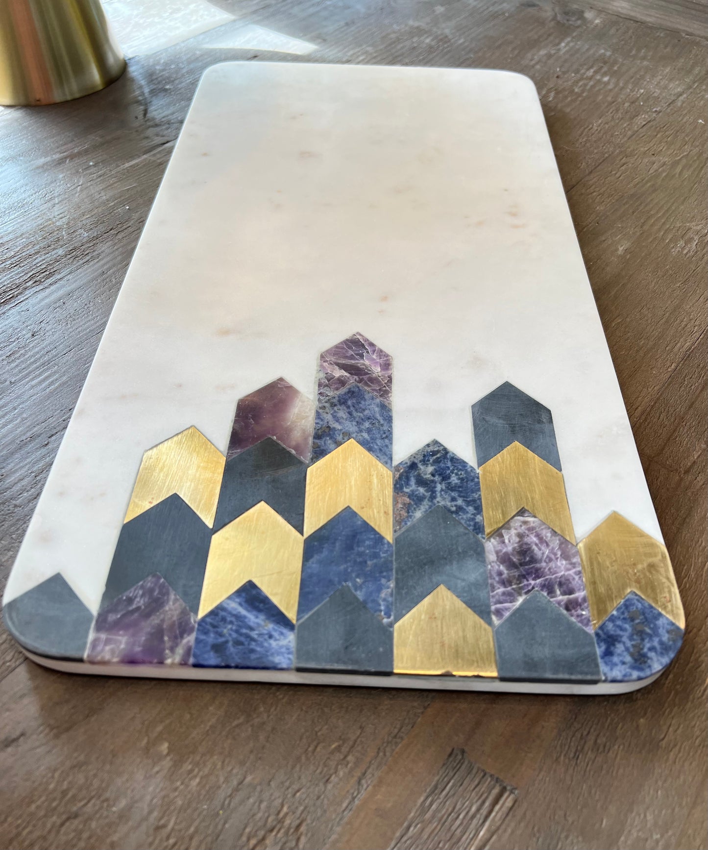 White & Colorful Marble Serving Board