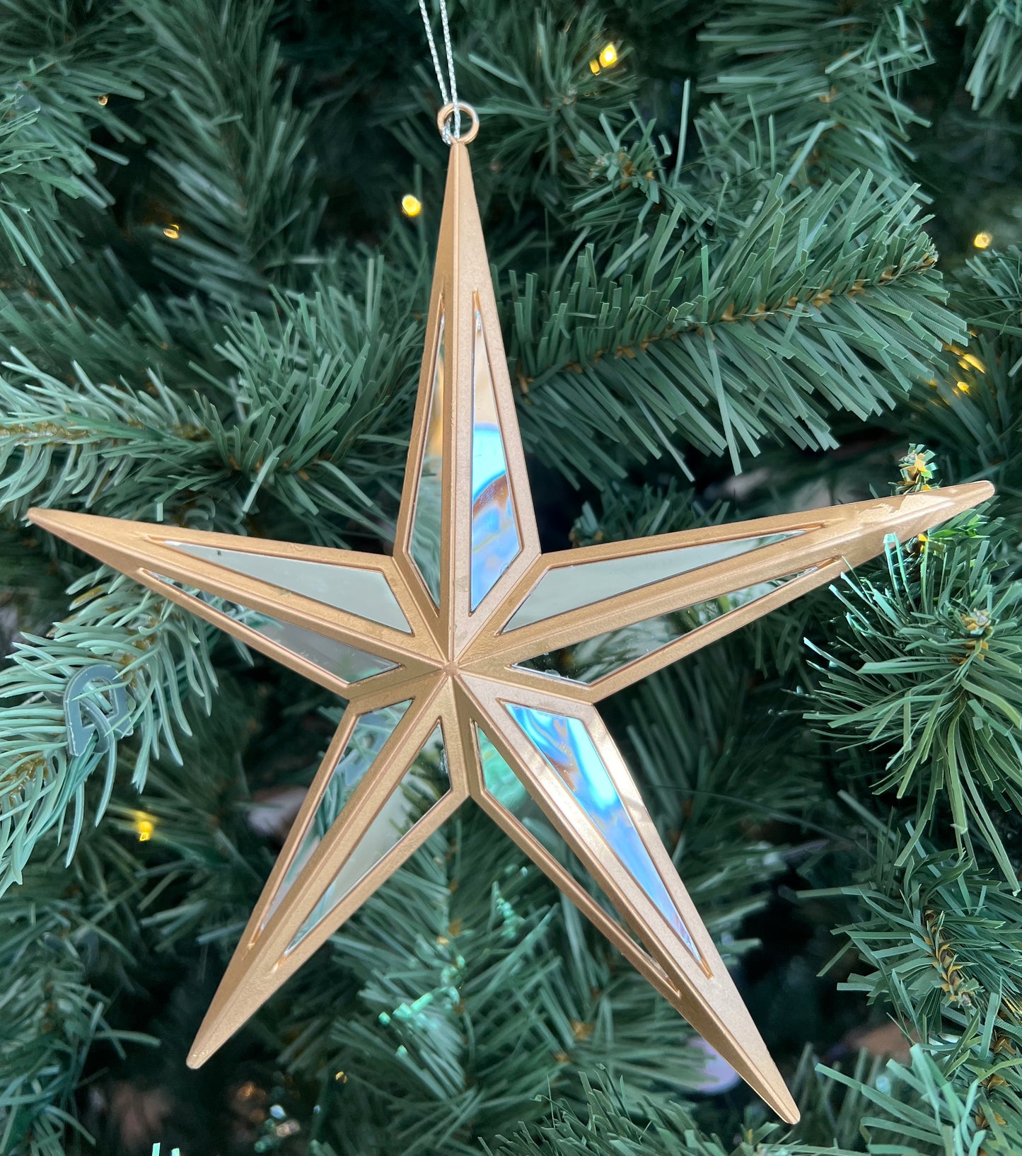Mirrored Matte Gold Star Ornament