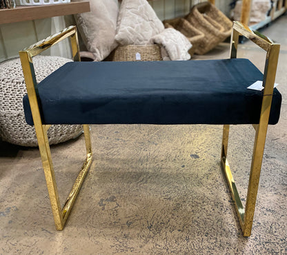 Black & Gold Velveteen Bench